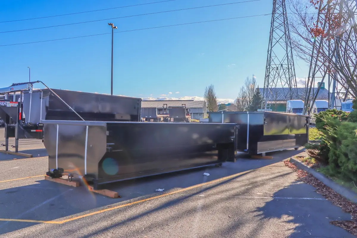 Roll-off dumpster ready for waste disposal at job site for Demolition Dumpster Rental in Queen Creek